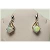 Image 1 : #8-STERLING SILVER OPALITE & CZ EARRINGS