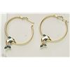 Image 1 : #9-14K GOLD DOLPHIN HOOP EARRINGS