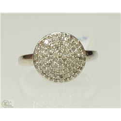 #15-STERLING SILVER DIAMOND CIRCULAR RING W/COA