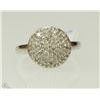 Image 1 : #15-STERLING SILVER DIAMOND CIRCULAR RING W/COA