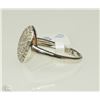 Image 2 : #15-STERLING SILVER DIAMOND CIRCULAR RING W/COA
