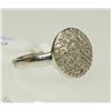 Image 3 : #15-STERLING SILVER DIAMOND CIRCULAR RING W/COA