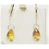 Image 1 : #19-10K GOLD QUARTZ EARRINGS WITH COA