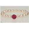 Image 1 : #23-FRESHWATER PEARL & CUBIC BRACELET WITH COA