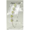 Image 1 : #24-STERLING SILVER PERIDOT & CZ BRACELET W/COA