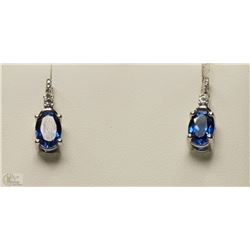 #26-STERLING SILVER CREATED SAPPHIRE & DIAMOND