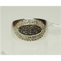 #32-STERLING SILVER BROWN DIAMOND RING WITH COA