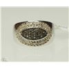 Image 1 : #32-STERLING SILVER BROWN DIAMOND RING WITH COA
