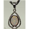 Image 1 : #35-STERLING SILVER CREATED OPALITE  & CZ PENDANT