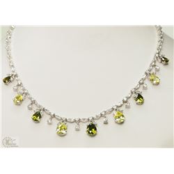 #36-STERLING SILVER AND CZ NECKLACE WITH COA