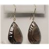 Image 1 : #39-14K GOLD SMOKEY QUARTZ EARRINGS W/COA