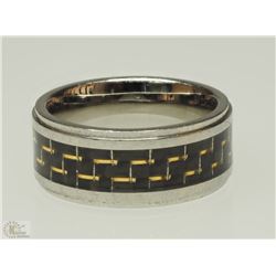 #41-STAINLESS STEEL DIAMOND MENS RING