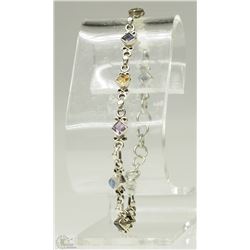 #42- STERLING SILVER GEMSTONE BRACELET WITH COA