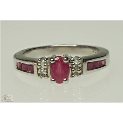 #45-STERLING SILVER RUBY RING WITH COA