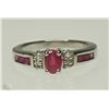 Image 1 : #45-STERLING SILVER RUBY RING WITH COA