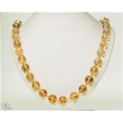 #47-STERLING SILVER CITRINE NECKLACE WITH COA