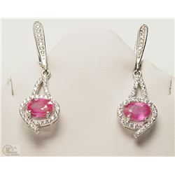 #49-STERLING SILVER RUBY (3.18CT) AND CZ SET W/COA