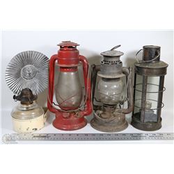 4 VINTAGE LANTERNS