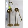 Image 1 : TWO METAL FLAMINGOS GOLD IN COLOUR