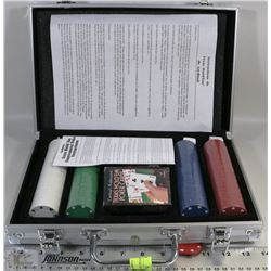 NEW POKER SET IN METAL CARRY CASE - 12.5"L X 8"