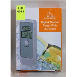 DIGITAL ALCOHOL BREATH TESTER WITH LCD CLOCK