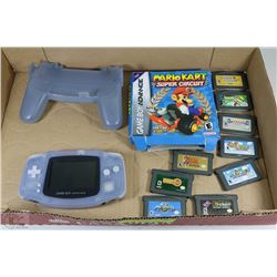 FLAT WITH GAMEBOY ADVANCED WITH 10 GAMES INCLUDING