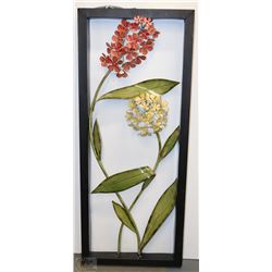 LARGE METAL FLOWER WALL HANGING - 32" TALL X 13"