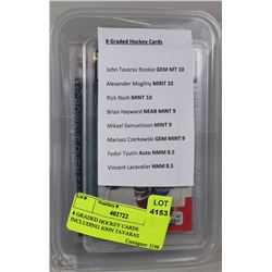 8 GRADED HOCKEY CARDS INCLUDING JOHN TAVARAS