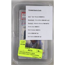 7 GRADED SPORTS CARDS INCLUDING GOLF: TIGER WOODS