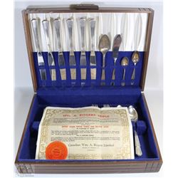 WM A ROGERS TRIPLE CUTLERY SET WITH CERTIFICATE