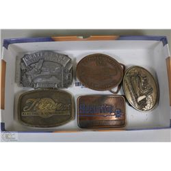 LOT OF 5 COLLECTOR BELT BUCKLES