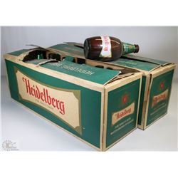 2 CASES OF VINTAGE HEIDELBERG BEER BOTTLES+ CASES