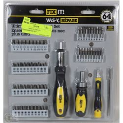 FIX IT 64PC ULTIMATE SCREWDRIVER SET