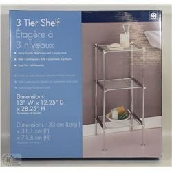 NEW 3 TIER METAL SHELF 13"W X 12.25"D X 28.25" H