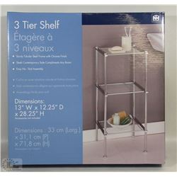 NEW 3 TIER METAL SHELF 13"W X 12.25"D X 28.25" H