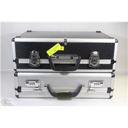 SET OF 2 METAL CARRY CASES - ONE A BRIEFCASE, ONE