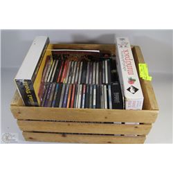 WOOD BOX FULL OF MOSTLY PC GAMES & A