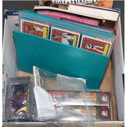 BOX WITH WRESTLING COLLECTIBLE CARDS, BOOKS AND