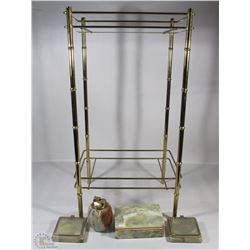 VINTAGE MARBLE 4PC SET CIGARETTE DISPLAY WITH