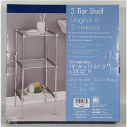 NEW 3 TIER METAL SHELF 13"W X 12.25"D X 28.25" H