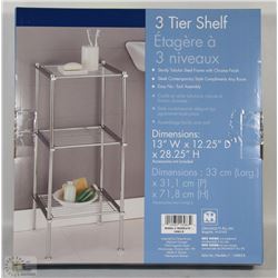 NEW 3 TIER METAL SHELF 13"W X 12.25"D X 28.25" H
