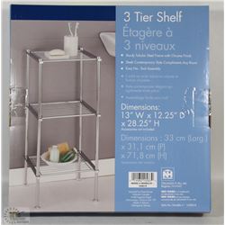 NEW 3 TIER METAL SHELF 13"W X 12.25"D X 28.25" H