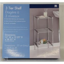 NEW 3 TIER METAL SHELF 13"W X 12.25"D X 28.25" H