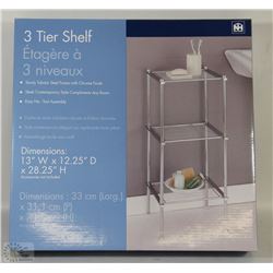 NEW 3 TIER METAL SHELF 13"W X 12.25"D X 28.25" H