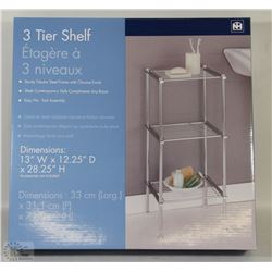 NEW 3 TIER METAL SHELF 13"W X 12.25"D X 28.25" H
