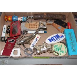 FLAT OF VARIOUS TYPES OF BOTTLE OPENERS SOME NEW,