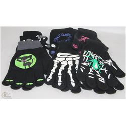 6 PACK OF NEW HALLOWEEN GLOW IN THE DARK GLOVES