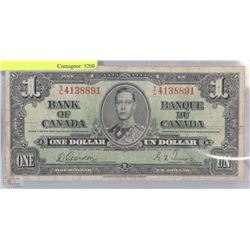 1937 CANADIAN $1 DOLLAR BANK NOTE