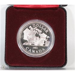 1981 CANADIAN PROOF SILVER DOLLAR IN RCM CASE