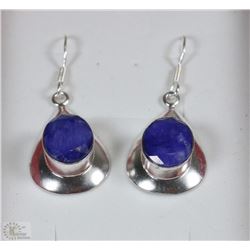 #4-NATURAL BLUE SAPPHIRE EARRINGS /ENHANCE
